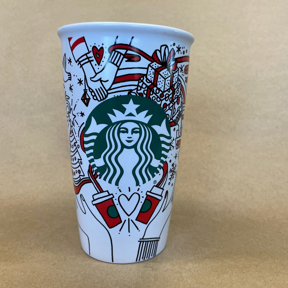 Starbucks White Christmas Party Tumbler Mug